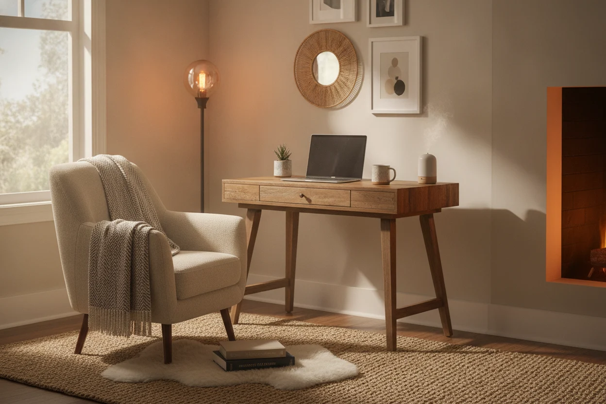 Living Room Strategies for a Cozy Workspace 
