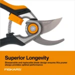 Fiskars Bypass Pruning Shears, 1″ Cut Capacity