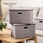 PRANDOM Collapsible Storage Bins with Lids (3-Pack)