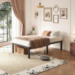 Neslime 18″ Metal Twin Bed Frame with Storage