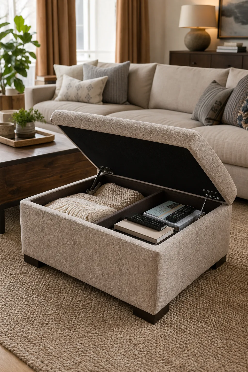 Hidden storage, stylish comfort