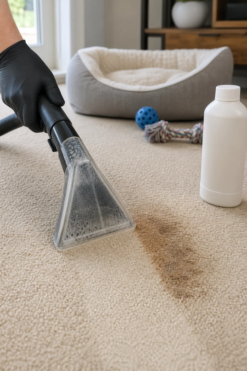 Pet stains gone fast with the right cleaner