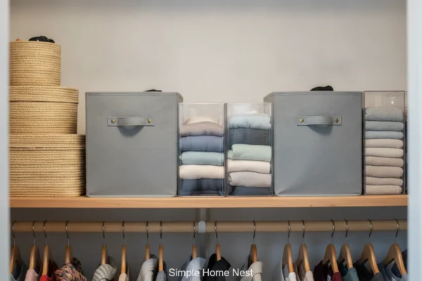 Top closet shelf organizer